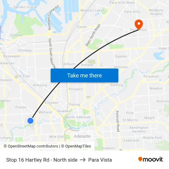 Stop 16 Hartley Rd - North side to Para Vista map