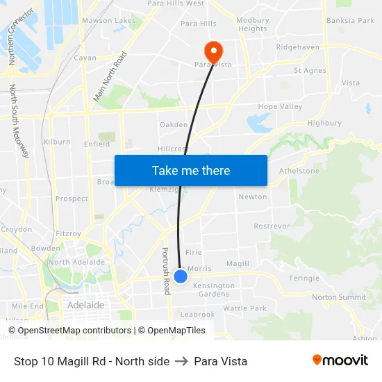 Stop 10 Magill Rd - North side to Para Vista map