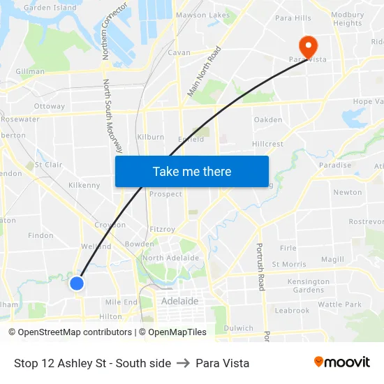 Stop 12 Ashley St - South side to Para Vista map