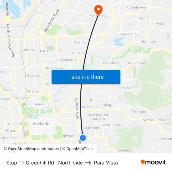 Stop 11 Greenhill Rd - North side to Para Vista map