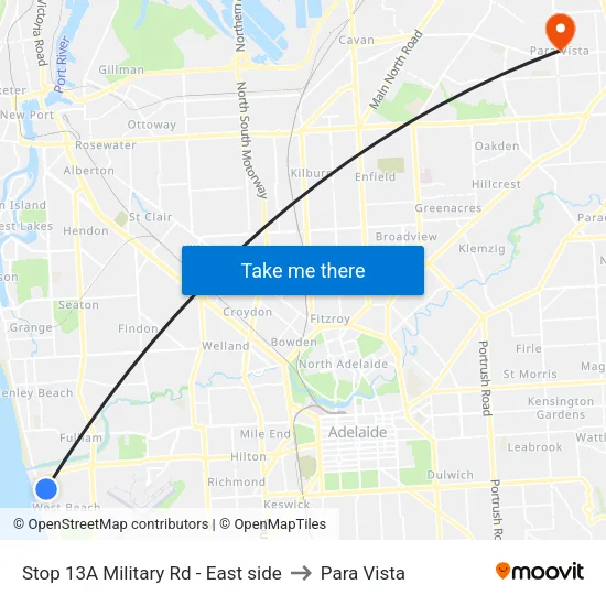 Stop 13A Military Rd - East side to Para Vista map