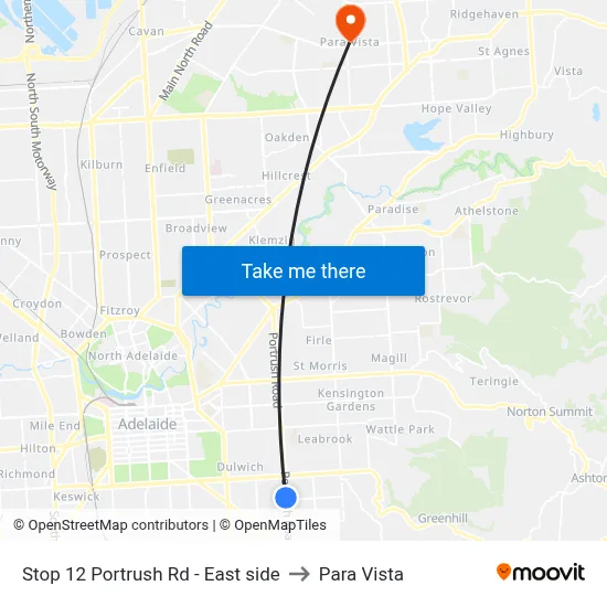 Stop 12 Portrush Rd - East side to Para Vista map