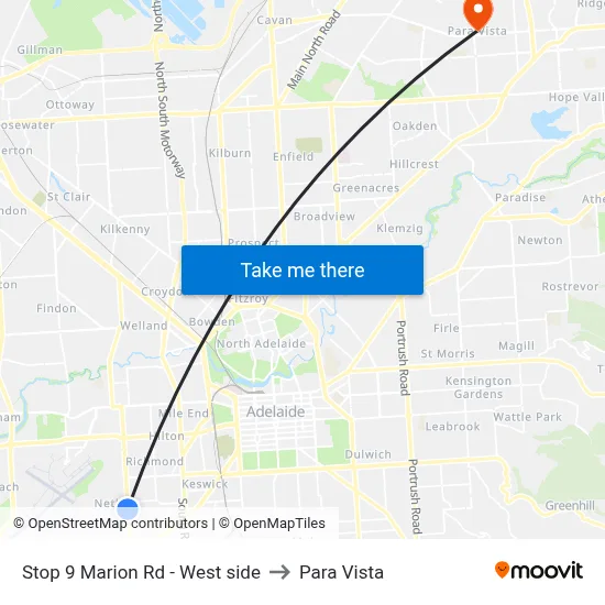 Stop 9 Marion Rd - West side to Para Vista map