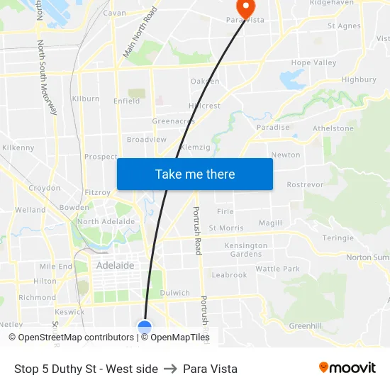 Stop 5 Duthy St - West side to Para Vista map