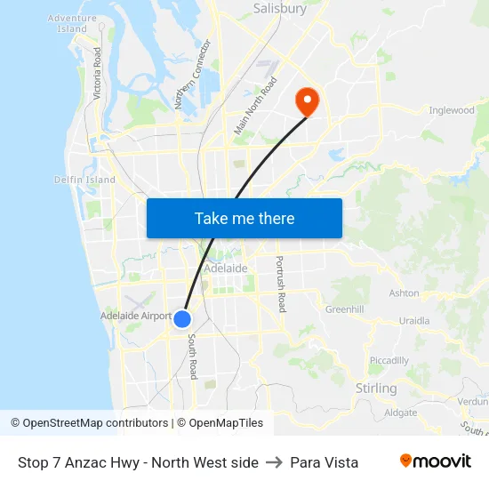 Stop 7 Anzac Hwy - North West side to Para Vista map