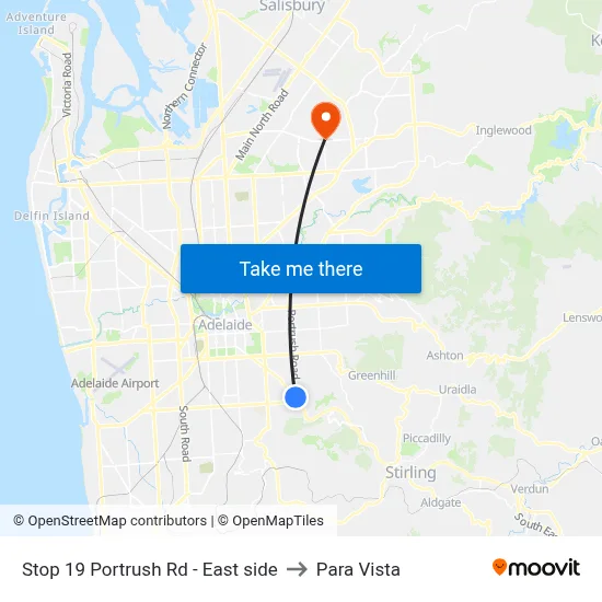 Stop 19 Portrush Rd - East side to Para Vista map