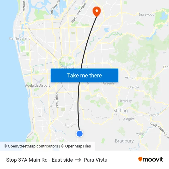 Stop 37A Main Rd - East side to Para Vista map