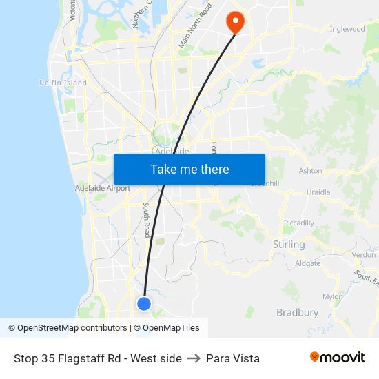 Stop 35 Flagstaff Rd - West side to Para Vista map