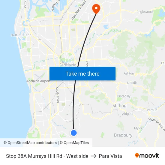 Stop 38A Murrays Hill Rd - West side to Para Vista map