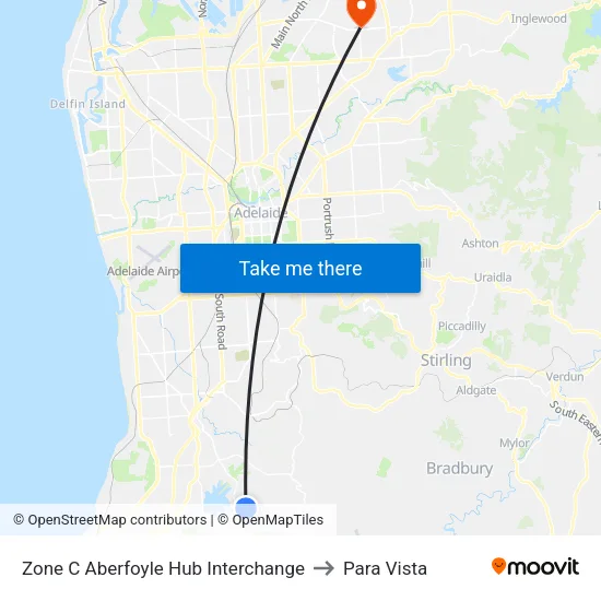 Zone C Aberfoyle Hub Interchange to Para Vista map