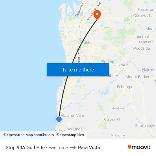 Stop 94A Gulf Pde - East side to Para Vista map