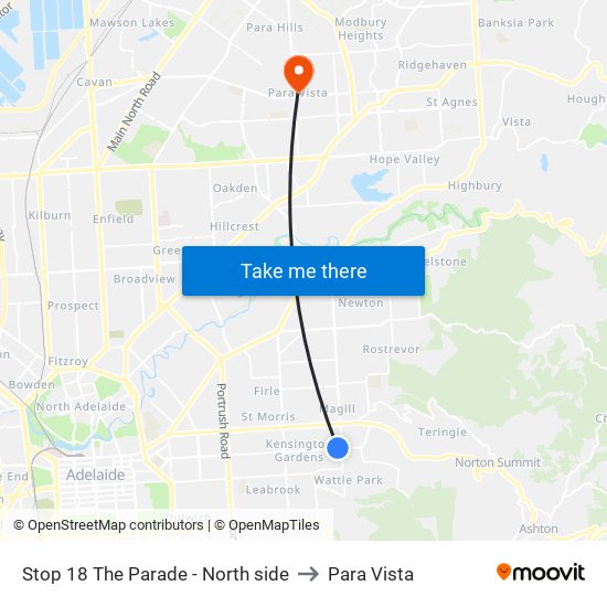 Stop 18 The Parade - North side to Para Vista map