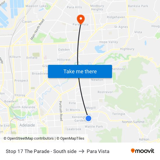 Stop 17 The Parade - South side to Para Vista map