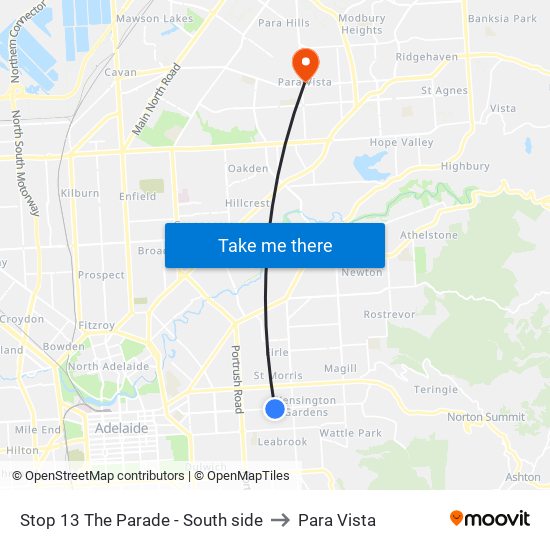 Stop 13 The Parade - South side to Para Vista map