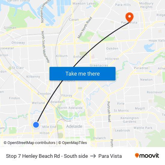 Stop 7 Henley Beach Rd - South side to Para Vista map