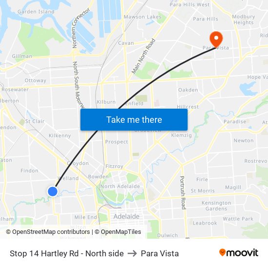 Stop 14 Hartley Rd - North side to Para Vista map