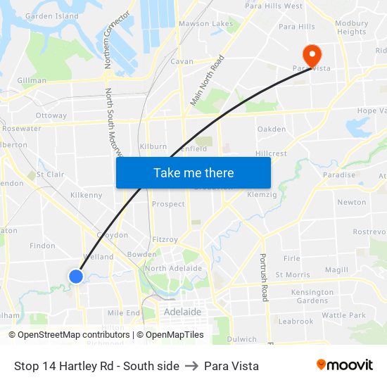 Stop 14 Hartley Rd - South side to Para Vista map