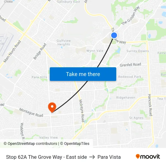 Stop 62A The Grove Way - East side to Para Vista map