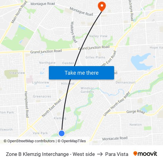 Zone B Klemzig Interchange - West side to Para Vista map