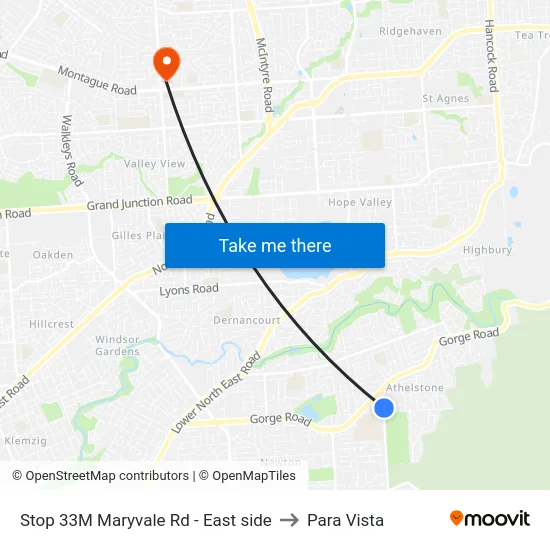 Stop 33M Maryvale Rd - East side to Para Vista map