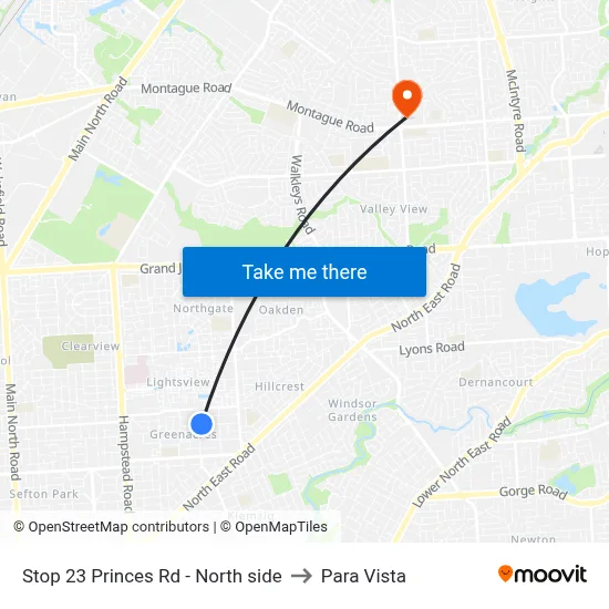 Stop 23 Princes Rd - North side to Para Vista map