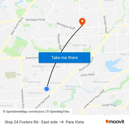 Stop 24 Fosters Rd - East side to Para Vista map