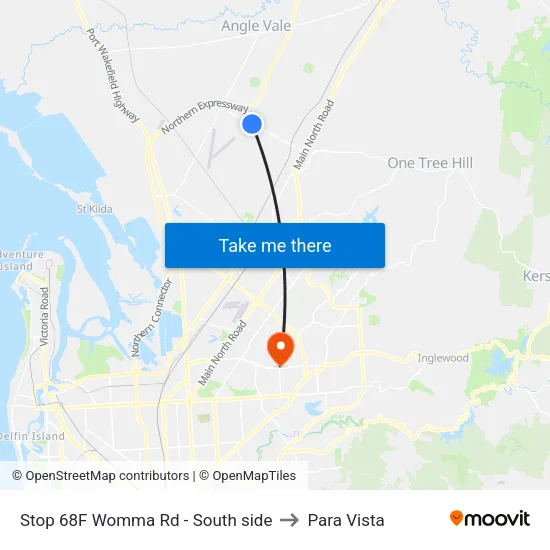 Stop 68F Womma Rd - South side to Para Vista map