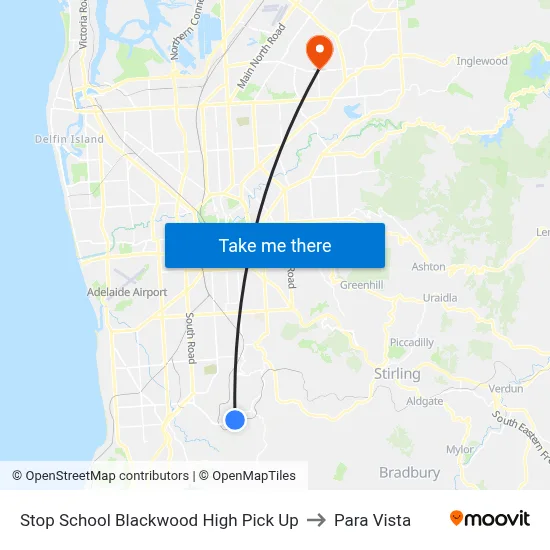 Stop School Blackwood High Pick Up to Para Vista map