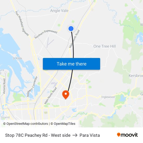 Stop 78C Peachey Rd - West side to Para Vista map