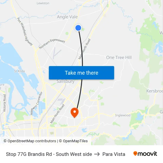 Stop 77G Brandis Rd - South West side to Para Vista map