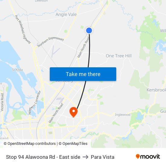 Stop 94 Alawoona Rd - East side to Para Vista map