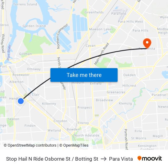 Stop Hail N Ride Osborne St / Botting St to Para Vista map
