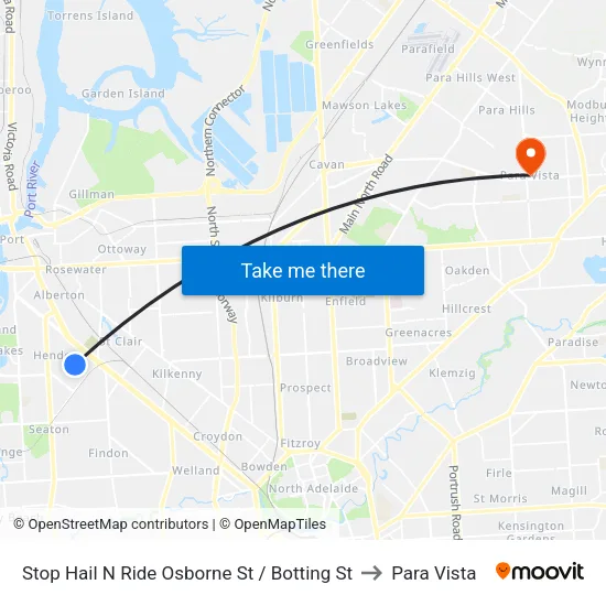 Stop Hail N Ride Osborne St / Botting St to Para Vista map