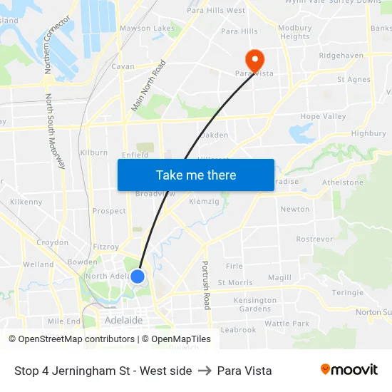 Stop 4 Jerningham St - West side to Para Vista map