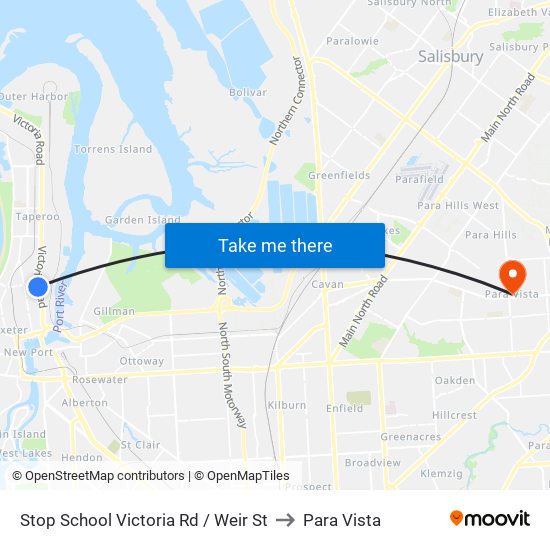 Stop School Victoria Rd / Weir St to Para Vista map