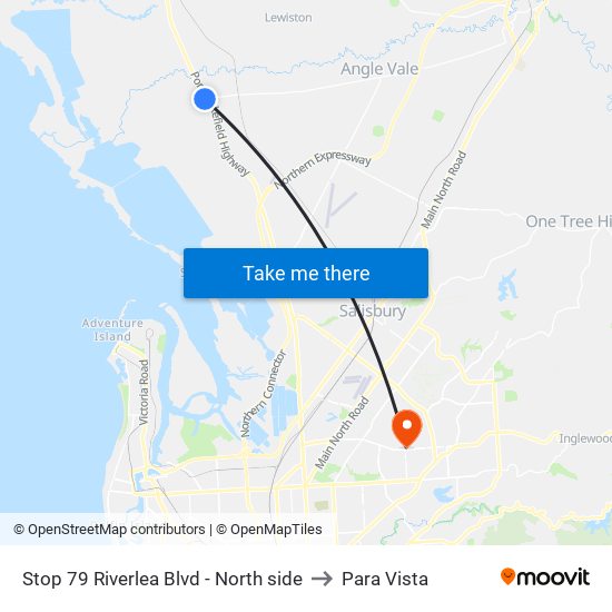 Stop 79 Riverlea Blvd - North side to Para Vista map