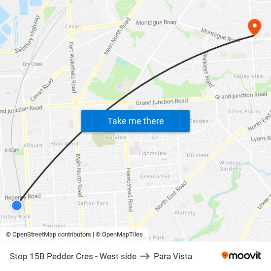 Stop 15B Pedder Cres - West side to Para Vista map