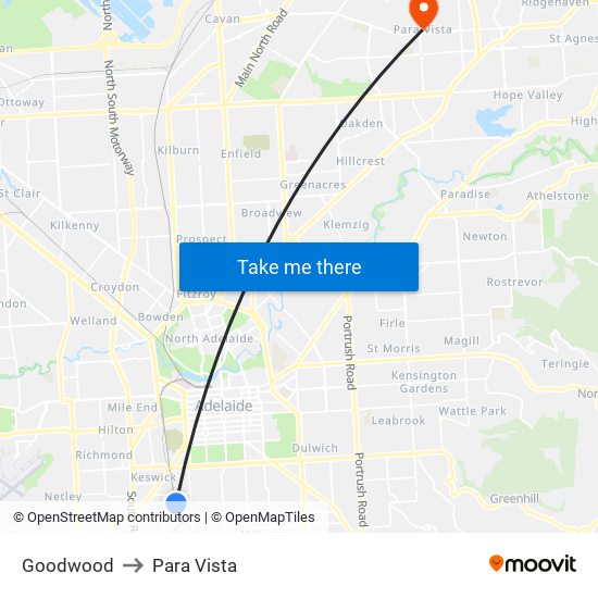 Goodwood to Para Vista map