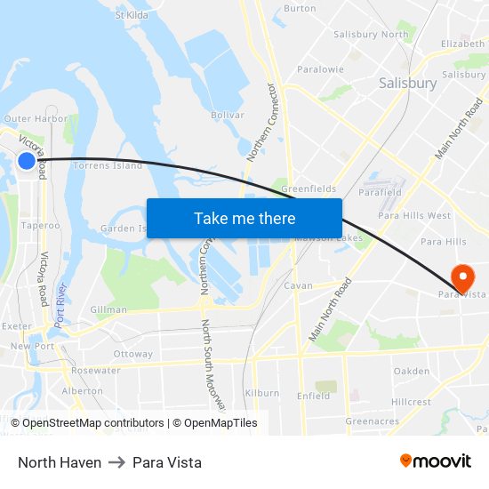 North Haven to Para Vista map