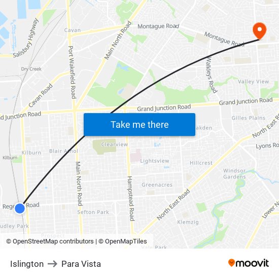 Islington to Para Vista map