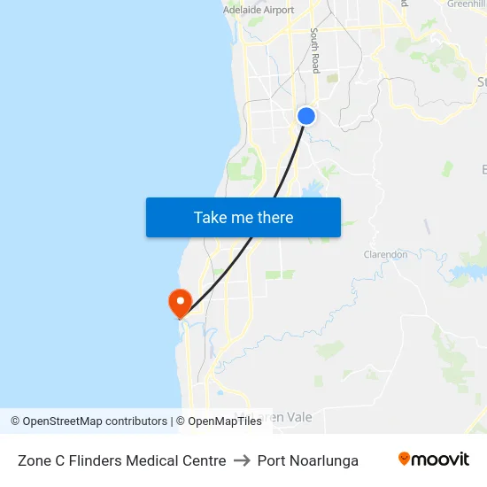 Zone C Flinders Medical Centre to Port Noarlunga map