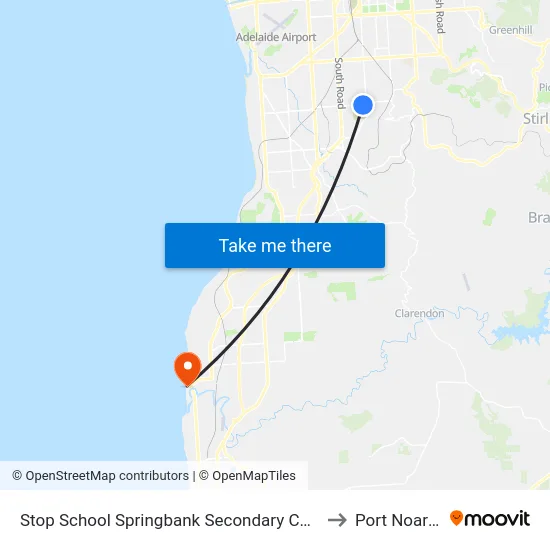 Stop School Springbank Secondary College Daws Rd to Port Noarlunga map