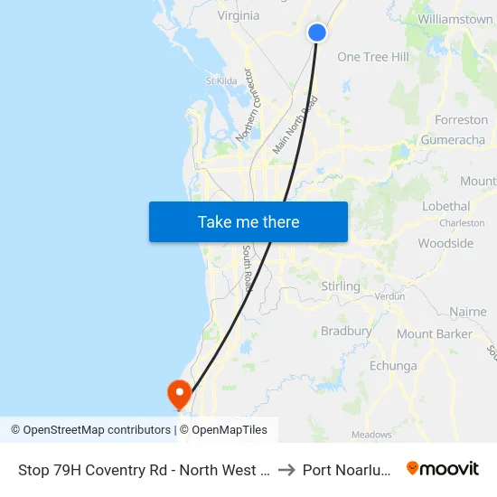 Stop 79H Coventry Rd - North West side to Port Noarlunga map