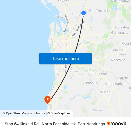 Stop 64 Kinkaid Rd - North East side to Port Noarlunga map