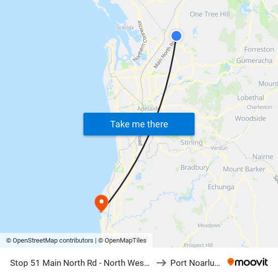 Stop 51 Main North Rd - North West side to Port Noarlunga map