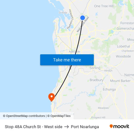 Stop 48A Church St - West side to Port Noarlunga map