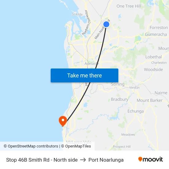 Stop 46B Smith Rd - North side to Port Noarlunga map