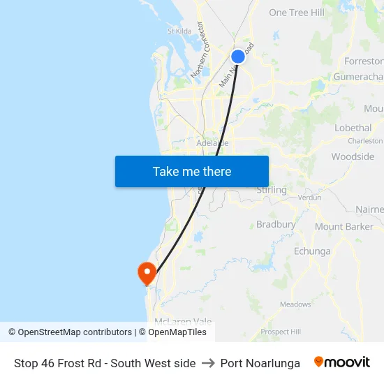 Stop 46 Frost Rd - South West side to Port Noarlunga map