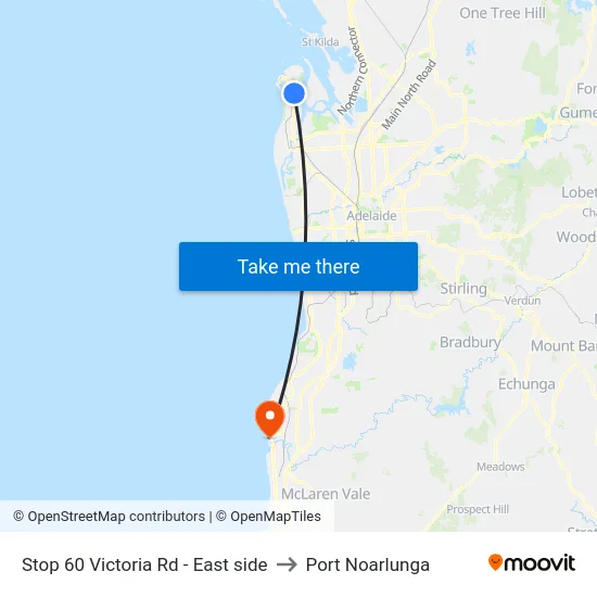 Stop 60 Victoria Rd - East side to Port Noarlunga map