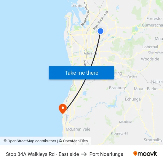 Stop 34A Walkleys Rd - East side to Port Noarlunga map